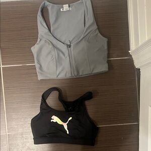 Puma Black and forever 21 Gray Sports Bras Set